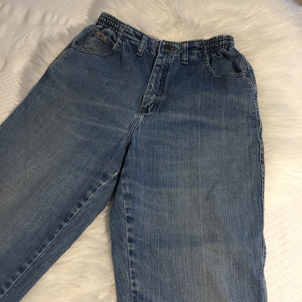 Vintage LEE Mom Jeans Elastic Side Waist 28W x 28L